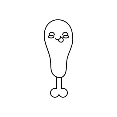 kawaii tavuk budu ikonu, sıra tarzı.