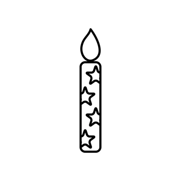 Свічка з дизайном зірок, стиль лінії — стоковий вектор