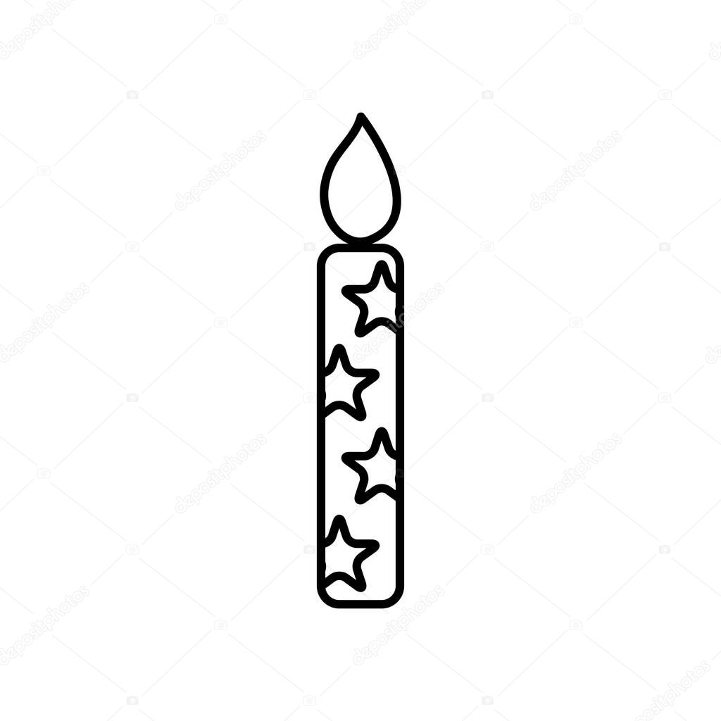 candle with stars design, line style