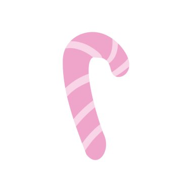 Tatlı baston şekeri günlük yapışkan düz stil ikon vektör tasarımı