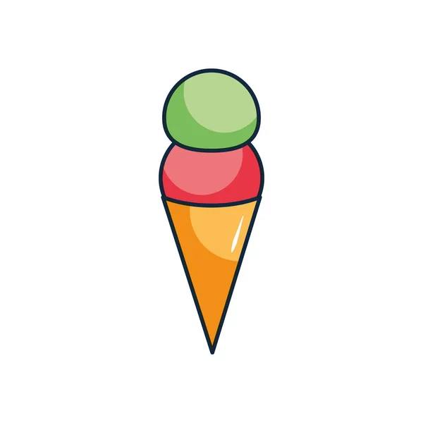 Icono de cono de helado, estilo plano — Archivo Imágenes Vectoriales