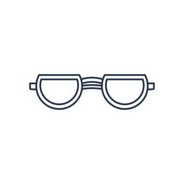 Modern çerçeveli gözlük, beyaz arkaplanda çizgi biçimi