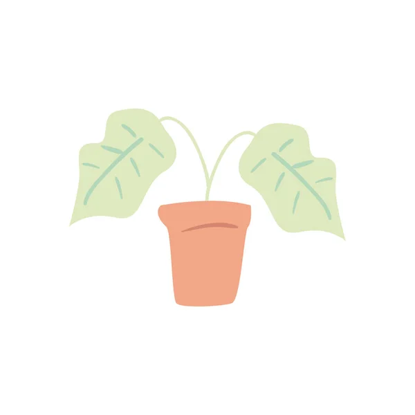 Plant inside pot daily sticker flat style icon vector design — Stock Vector