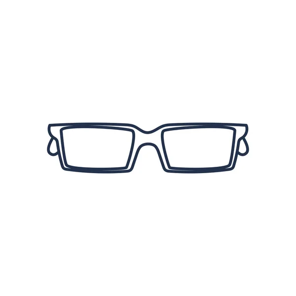 Óculos com lente retangular, estilo de linha em fundo branco —  Vetores de Stock