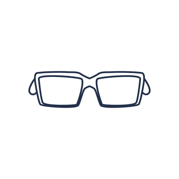 Gafas con lente rectángulo, estilo línea sobre fondo blanco — Archivo Imágenes Vectoriales