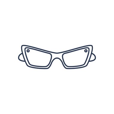 Gözlük kadınsı, satır biçimi beyaz arkaplan