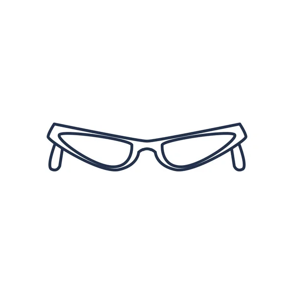 Gafas femeninas con lente pequeña, estilo línea en fondo blanco — Archivo Imágenes Vectoriales
