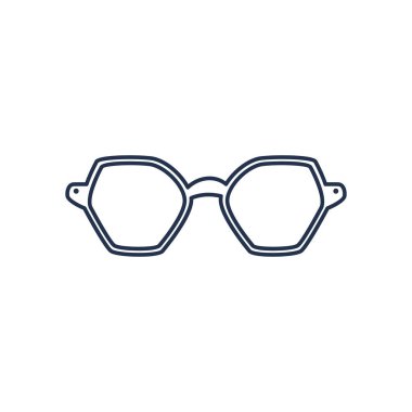 Altıgen mercek bardakları, beyaz arkaplanda çizgi biçimi