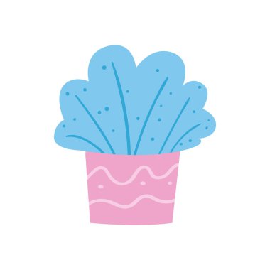 Günlük pot etiketi içinde bitki düz biçim vektör tasarımı