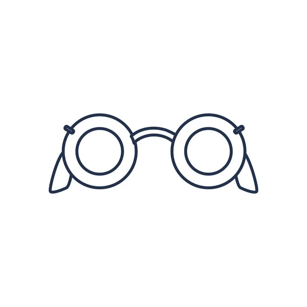 Brýle kulatého rámu, styl čáry na bílém pozadí — Stockový vektor