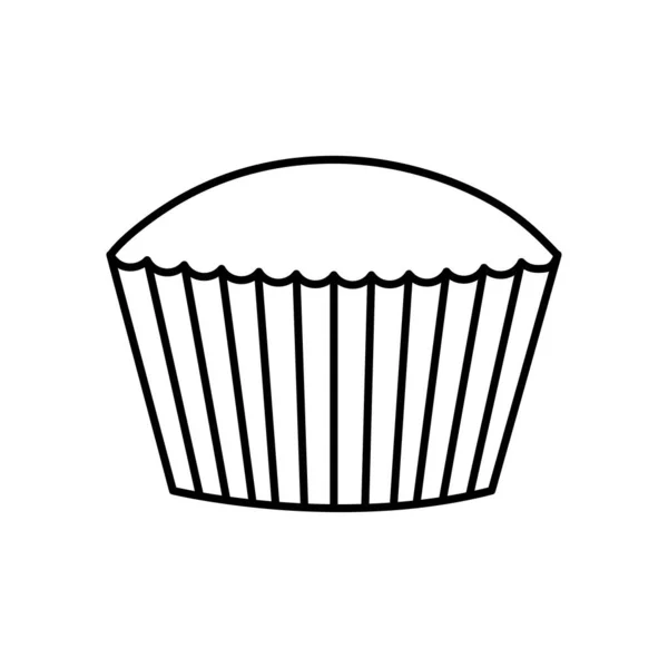 Icône de muffin doux, style ligne — Image vectorielle