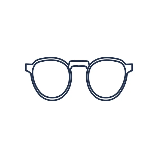 Brille mit großer Linse, Linienführung auf weißem Hintergrund — Stockvektor
