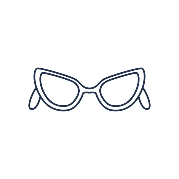 Γυαλιά θηλυκό, γραμμή στυλ πάνω από το λευκό φόντο — Διανυσματικό Αρχείο