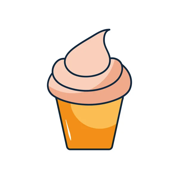 Party cupcake icon, flat style — Stock Vector