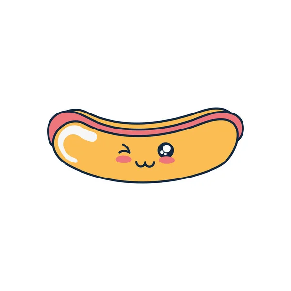 Icône de hot dog, style plat — Image vectorielle