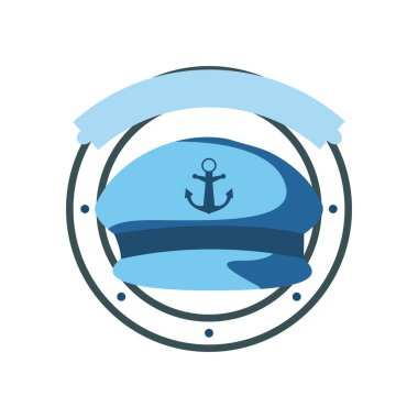 kurdele vektör tasarımlı denizcilik şapkası