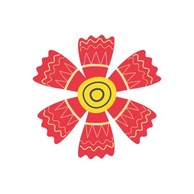 Soyut dizaynlı çiçek, renkli tasarım