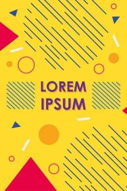 Jeometrik şekilli Memphis sarı tasarımı