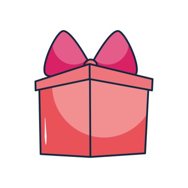 Hediye kutusu simgesi, düz stil
