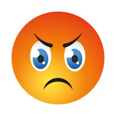 kızgın yüz emoji simgesi, renkli tasarım