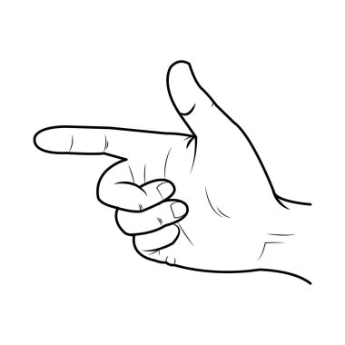 Silah ifadeli el, robot resim tarzı.