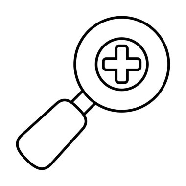 Büyütme cam simgesi, satır biçimi