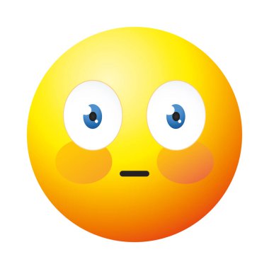 Kızartılmış emoji yüz simgesi, renkli tasarım