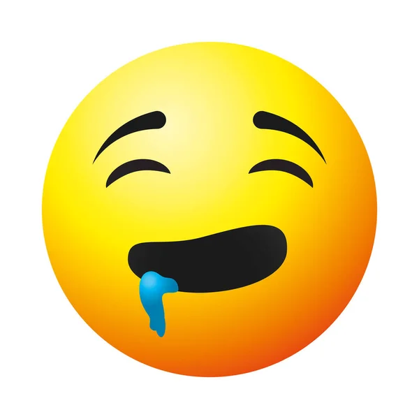 Babando emoji ícone do rosto, design colorido — Vetor de Stock