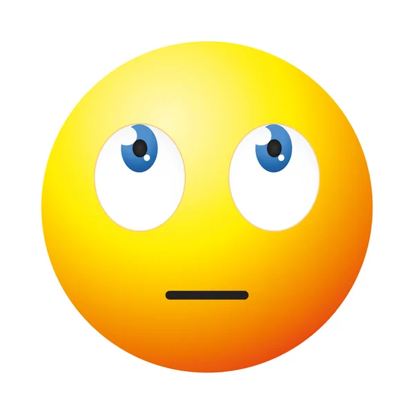 Emoji tvář s valivýma očima, barevný design — Stockový vektor