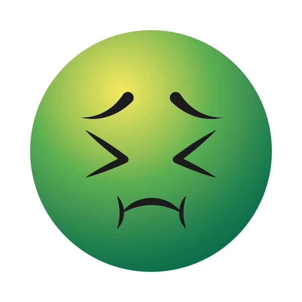 Εμετικό εικονίδιο πρόσωπο emoji, πολύχρωμο σχεδιασμό — Διανυσματικό Αρχείο