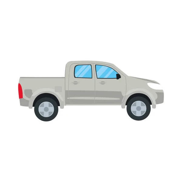 Szürke pickup ikon, színes design — Stock Vector