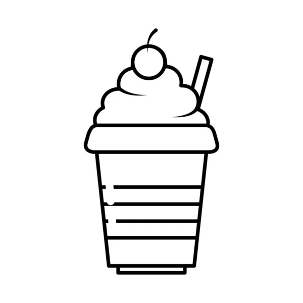 Milkshake drink icon, line style — Stock Vector