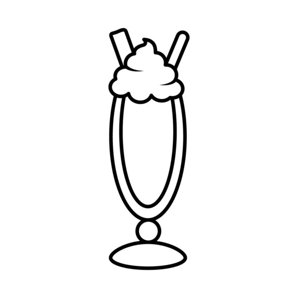 Icône de milkshake doux, style ligne — Image vectorielle