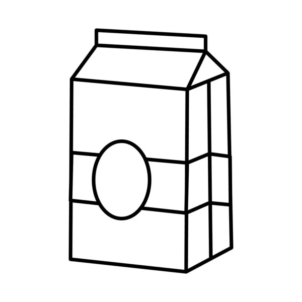 우유 상자 아이콘, 라인 스타일 — 스톡 벡터