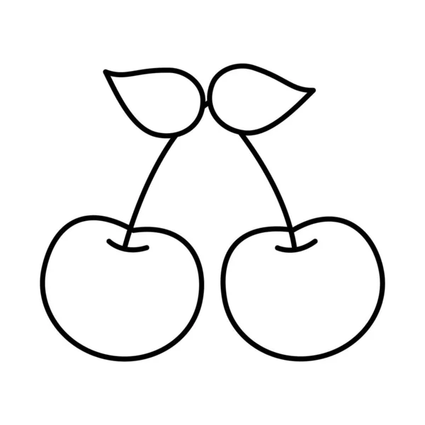Kirschen Symbol Bild, Linienstil — Stockvektor