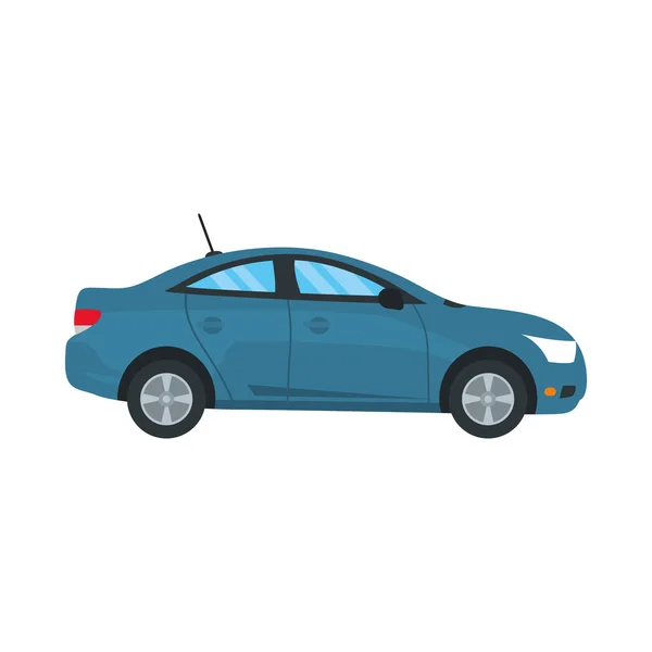 Kék szedán autó ikon, színes design — Stock Vector