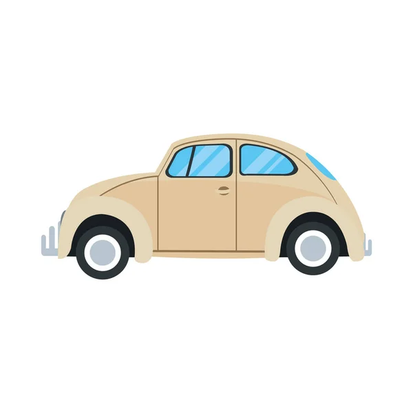 Classic beetle car icon, colorful design — Stock Vector