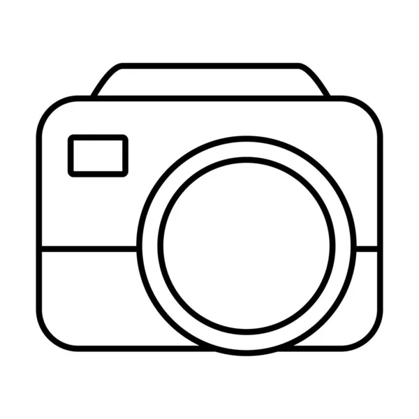 Иконка фотокамеры, стиль линии — стоковый вектор