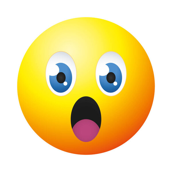 emoji face with open mouth, colorful design