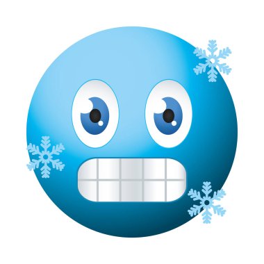 soğuk emoji yüz simgesi, renkli tasarım
