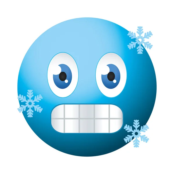 Cold emoji face icon, colorful design — Stock Vector