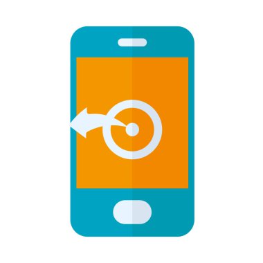 ekranda hedef simgesi olan akıllı telefon, düz biçim