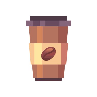 kahve fincanı ve fasulye vektörü tasarımı