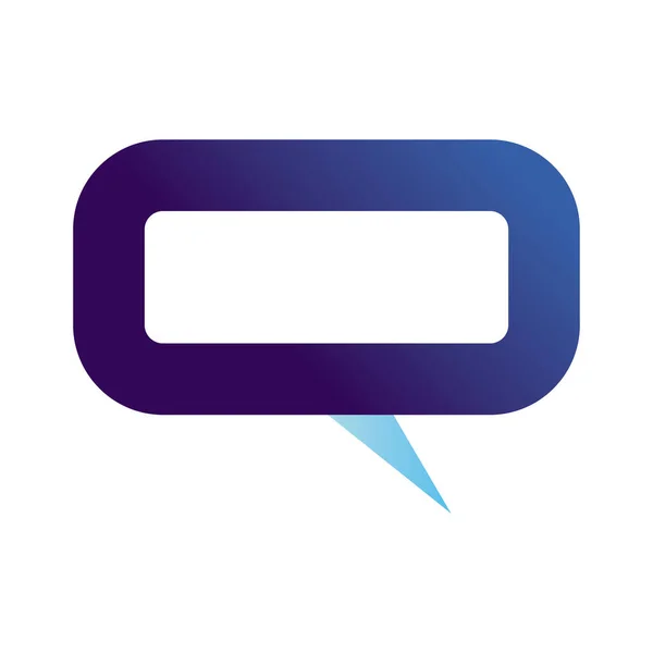 Comunicación burbuja azul icono vector de diseño — Vector de stock