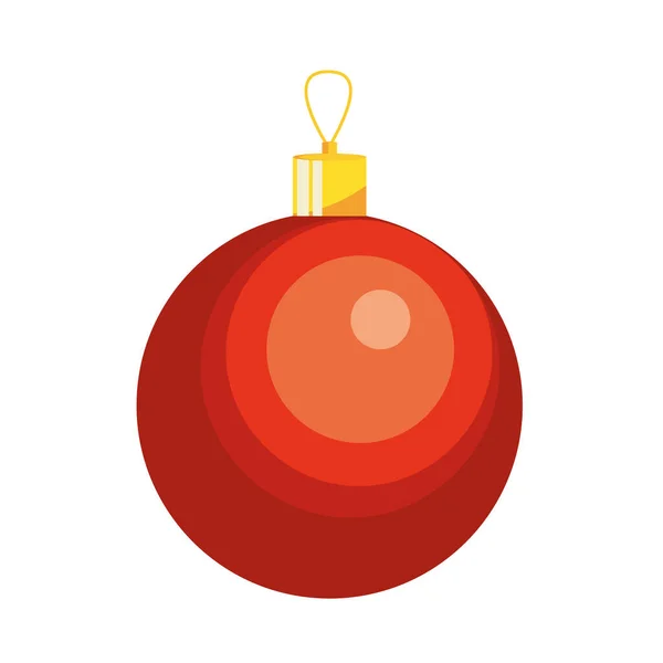 Joyeux Noël sphère rouge vecteur design — Image vectorielle