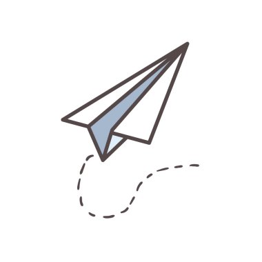 origami kağıt uçak ikonu vektör tasarımı