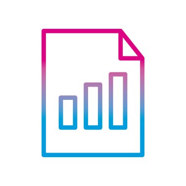 Belge gradyan biçim vektör tasarımı üzerindeki çubuk grafiği