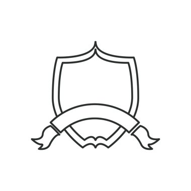 Kurdele vektör tasarımlı kalkan