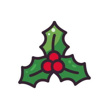 Yaprak dizaynlı mutlu noel meyveleri