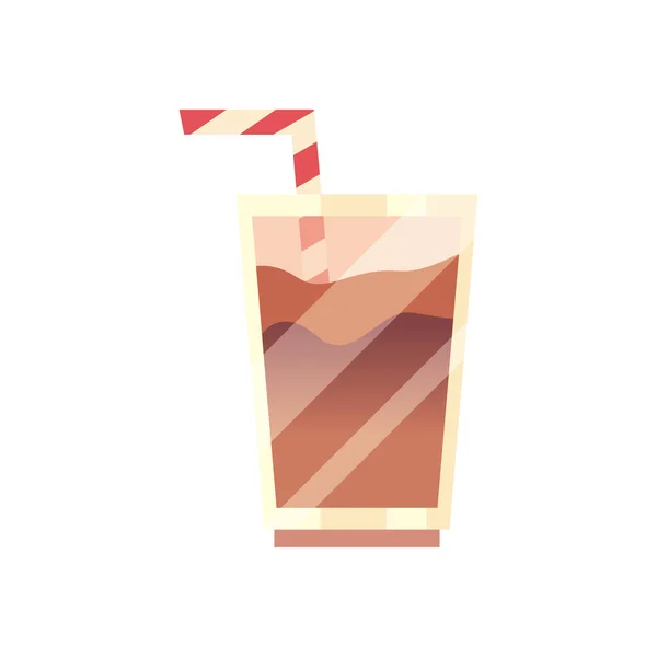 ストローベクトルデザインのコーヒーグラス — ストックベクタ